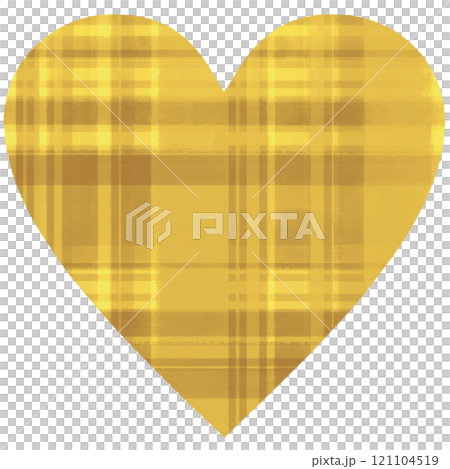 格子黃色心形標記 121104519