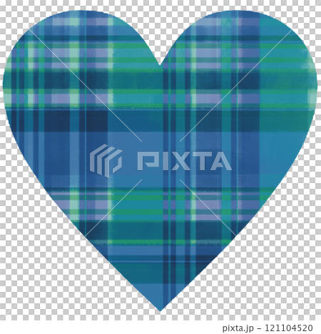 Blue heart symbol on a checkered pattern 121104520
