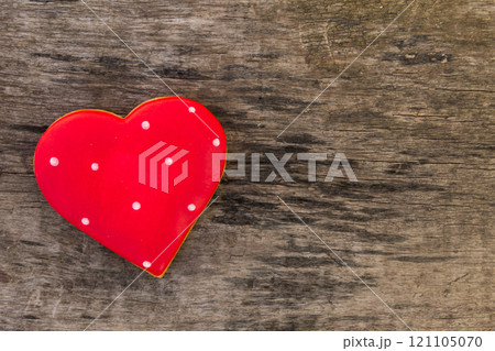 Heart shaped cookies for valentine day on rustic wooden table Heart shaped cookies for valentine day on rustic wooden table 121105070
