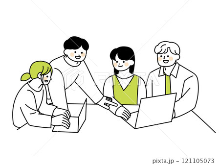 大学でミーティングをする大学生のイラスト 121105073