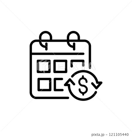 Salary day, wage date thin line isolated vector simple icon Salary day, wage date thin line isolated vector simple icon 121105440
