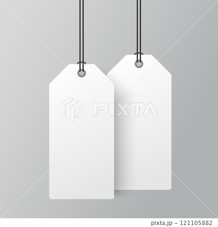Minimalist Blank Price Tags Mockup for Branding, Fashion Labels, Product Packaging, or Retail Design Projects 121105882
