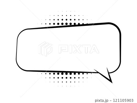 Comic speech bubbles with halftone. Cartoon empty balloon message. Vector blank chat Comic speech bubbles with halftone. Cartoon empty balloon message. Vector blank chat 121105903