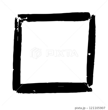 black brush frame. Vintage pencil square. Photo frame. Vector illustration. black brush frame. Vintage pencil square. Photo frame. Vector illustration. 121105907