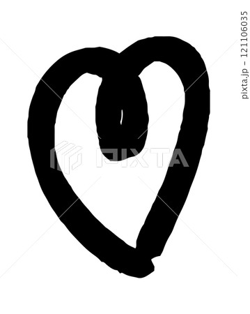 Simple doodle heart. Hand drawn heart isolated on white background. Valentine's Day symbol. Vector illustration. 121106035