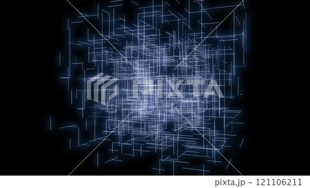 交差する発光する青い線を持つデジタルグリッドのハイテクな可視化 交差する発光する青い線を持つデジタルグリッドのハイテクな可視化 121106211