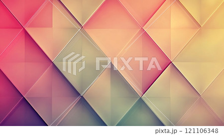 Asymmetrically arranged minimalist triangle patterns create a geometric harmony against a softly  121106348