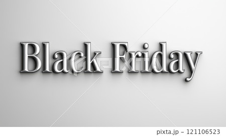 Promotional design: Text Black Friday set against dynamic background, perfect for use as wallpaper, banner, offering copy space for advertising messages, capturing essence of this retail event 121106523