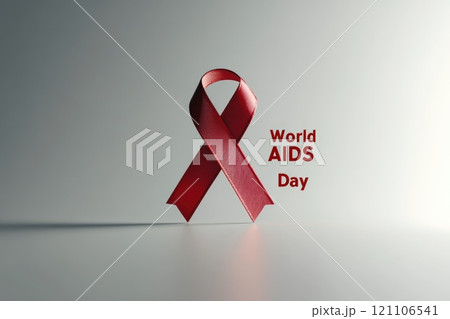 World AIDS Day: a background design featuring a banner with ample copy space, text, and design elements for posters, cards, and flyers to raise awareness and support for the cause. 121106541
