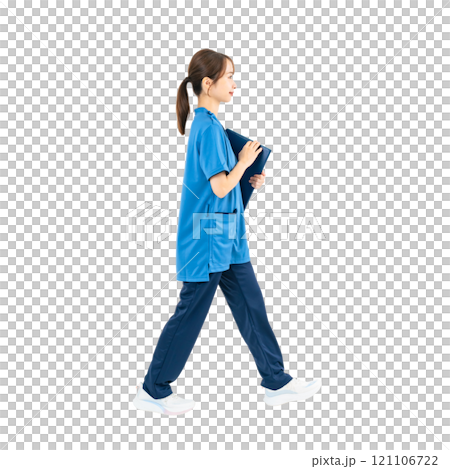 一個穿著磨砂膏行走的女人,一張手工剪裁的透明全身照片PNG,透明背景 一個穿著磨砂膏行走的女人,一張手工剪裁的透明全身照片PNG,透明背景 121106722