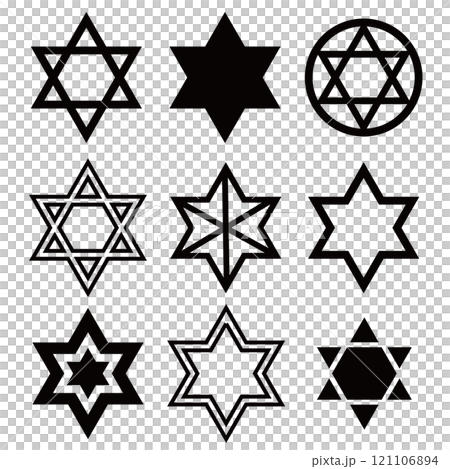 Hexagram icon set 121106894