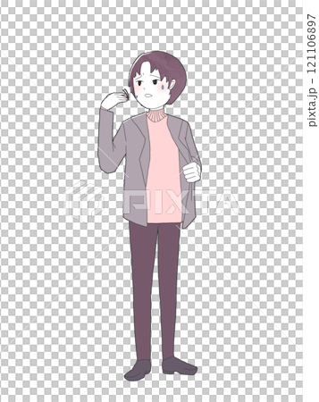 People who are warm even though they are wearing thick clothes 121106897