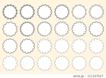 円形レースの装飾素材のセット 121107027