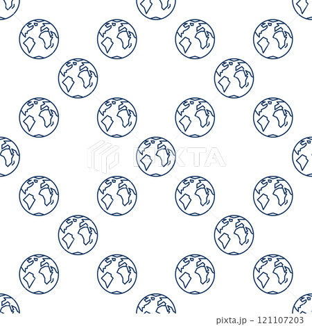 Earth vector minimal seamless pattern in thin line style 121107203