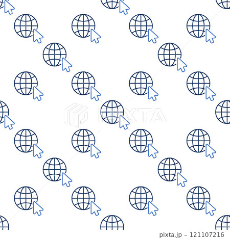 Vector Earth Globe with Mouse Cursor seamless pattern in thin line style Vector Earth Globe with Mouse Cursor seamless pattern in thin line style 121107216