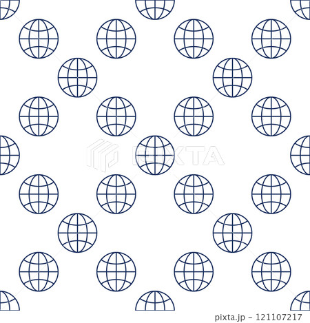Vector Earth Globe simple round seamless pattern in outline style Vector Earth Globe simple round seamless pattern in outline style 121107217