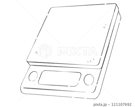 【線画】デジタルキッチンスケールのイラスト 121107692