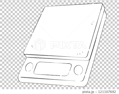 【線画】デジタルキッチンスケールのイラスト 121107692