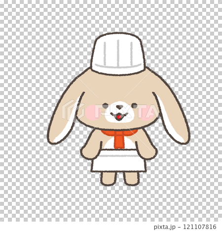 Smiling droopy-eared rabbit chef 121107816