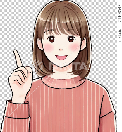 指向一個女人的插圖 121108547