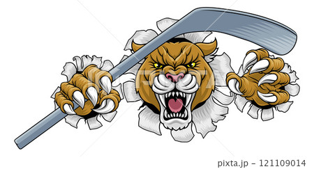 Cougar Panther Mountain Lion Puma Hockey Mascot 121109014