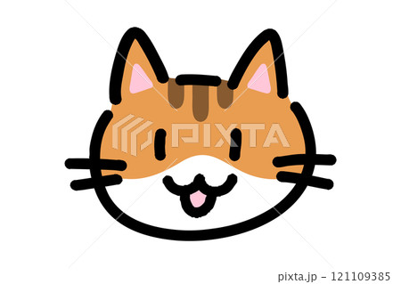 手書きの猫のイラスト 121109385