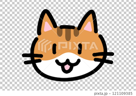 手書きの猫のイラスト 121109385