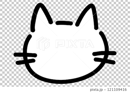 シンプルな手描きの猫の線画イラスト シンプルな手描きの猫の線画イラスト 121109416