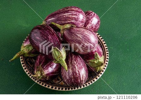Eggplant in strips. Vegetable food. 121110206