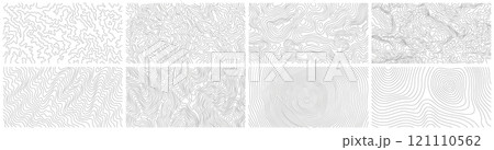 トポグラフィーの背景素材。自然や登山、キャンプなどのデザインに使える地形図素材 トポグラフィーの背景素材。自然や登山、キャンプなどのデザインに使える地形図素材 121110562