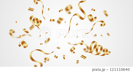 golden confetti background for festival decoration vector illustration 121110640
