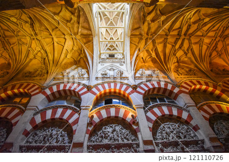 メスキータ内部の美しいアーチと支柱と天井 121110726