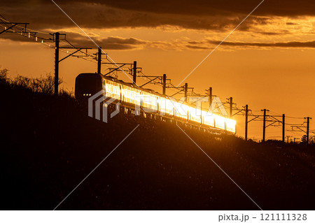 光輝く飯岡を走る255系しおさい 光輝く飯岡を走る255系しおさい 121111328