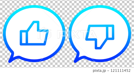 藍色漸層 | 好標記和壞標記語音氣泡 藍色漸層 | 好標記和壞標記語音氣泡 121111452