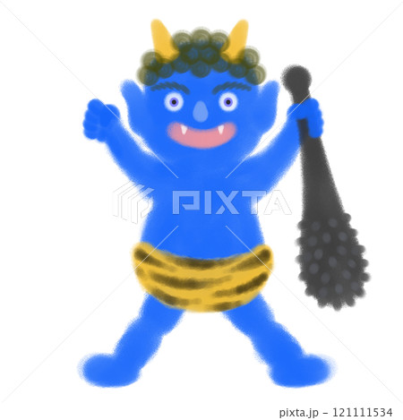 節分_金棒を持った青鬼 節分_金棒を持った青鬼 121111534