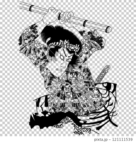 [The Suikoden Envoys], [The Lion King Daihachi, Kawarazaki Gonjuro] - [Toyohara Kunichika] 121111539