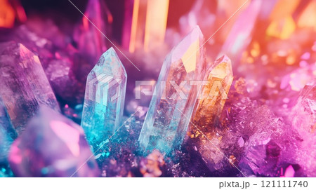 background with crystals in a fantasy style pink color 121111740