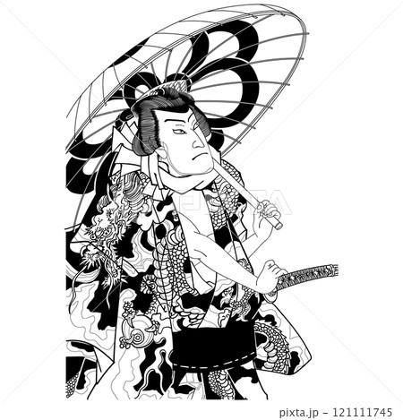 【夕立雷名男】-【豊原国周】 121111745