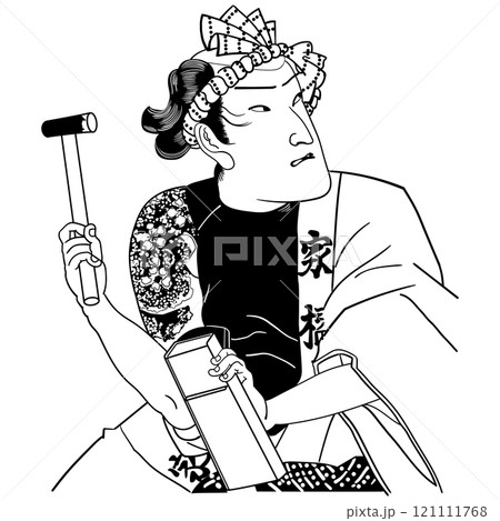 【三十六景之内・町大工】-【豊原国周】 121111768