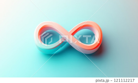 Infinity symbol representing eternity, limitless possibilities, and endless love on turquoise background 121112217
