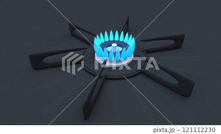 ガスコンロの五徳とバーナー部分のアップイラスト ガスコンロの五徳とバーナー部分のアップイラスト 121112230