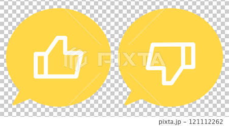 Simple yellow good and bad mark speech bubbles 121112262