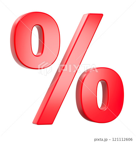 Red Percent Sign Isolated on White Background Red Percent Sign Isolated on White Background 121112606