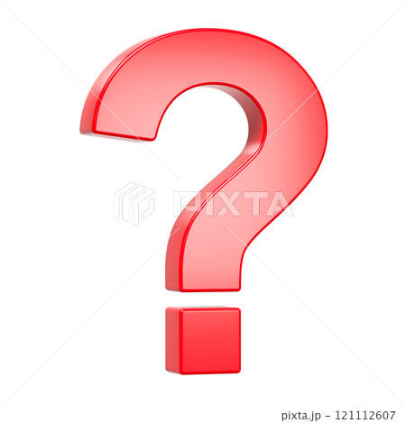 Red Question Mark Isolated on White Background 121112607