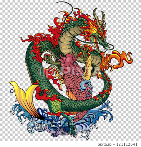 静流　家元　押し絵10 龍 龍と鯉】-【俺流総本家家元】のイラスト素材 [121112641] - PIXTA