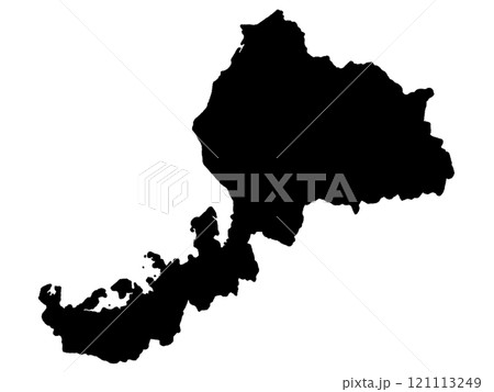 少しゆるい福井県のシルエット 北陸地方 121113249