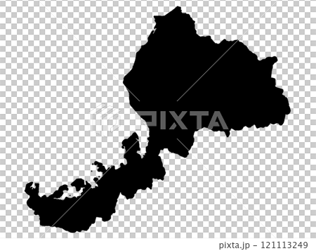 少しゆるい福井県のシルエット 北陸地方 121113249