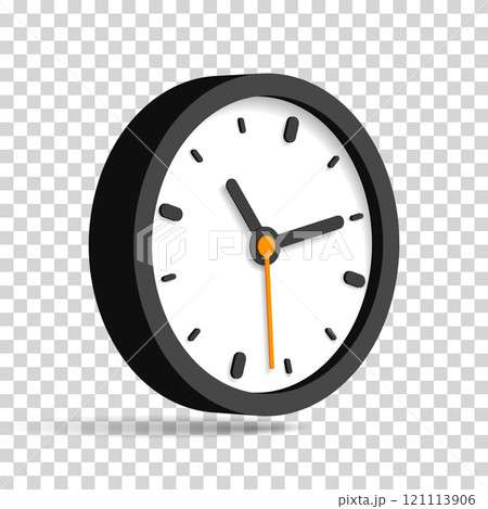 3d vector clock icon in flat style, timer on transparent background. Business watch. Design element for you project 3d vector clock icon in flat style, timer on transparent background. Business watch. Design element for you project 121113906
