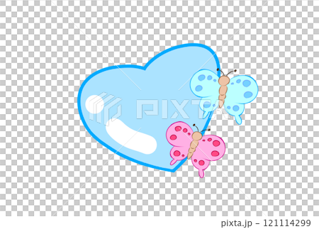 かわいい蝶々の兄弟とハート かわいい蝶々の兄弟とハート 121114299