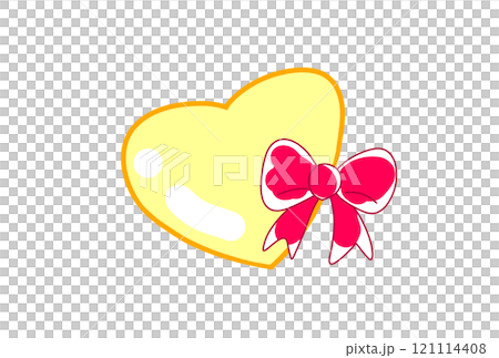 赤いリボンの付いたハート 121114408